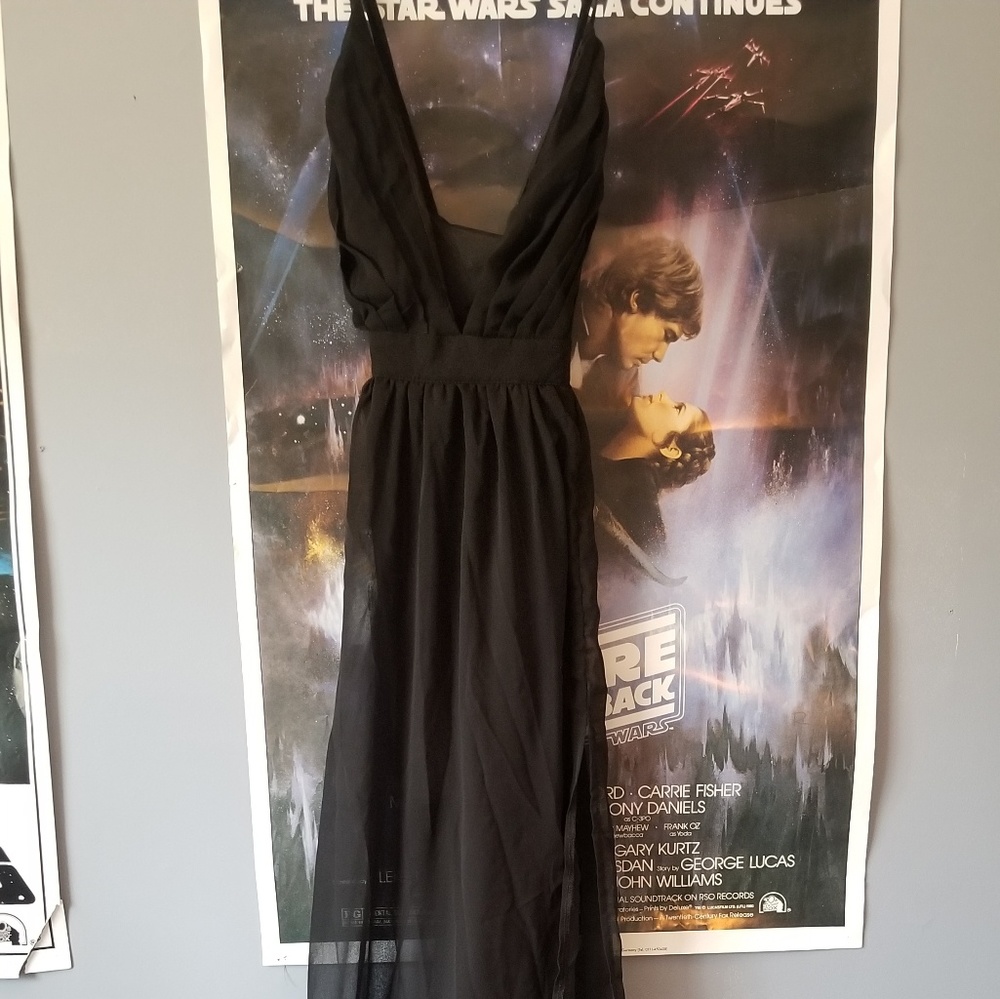 Black Spaghetti strap gown